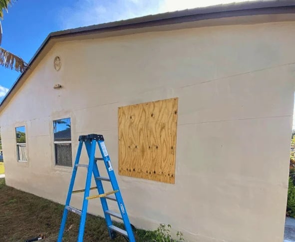 boarding up windows