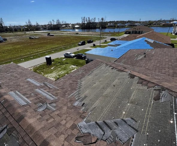 roof damage by hurricane